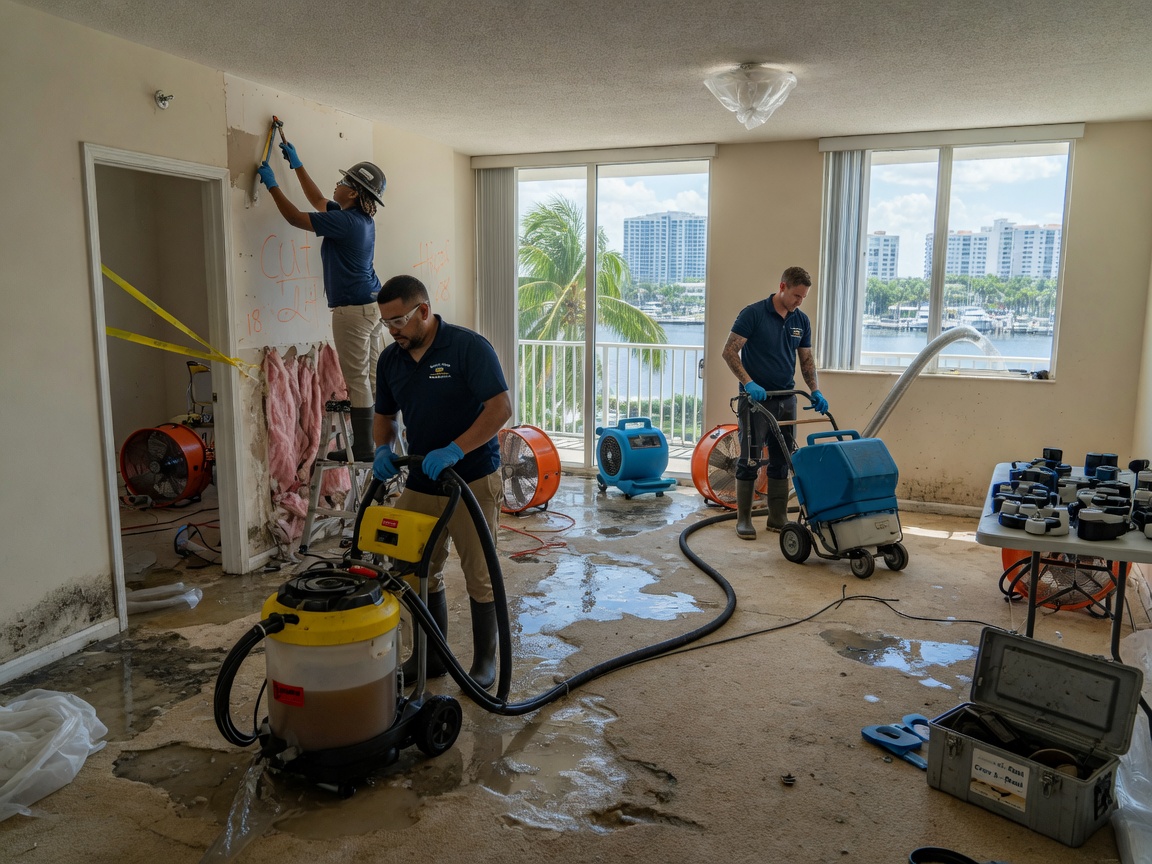 water damage restoration by First Response Restoration in Fort Lauderdale, FL